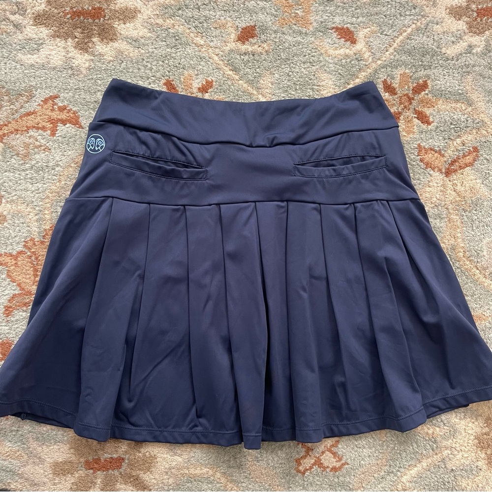Navy Pleated Women’s Skort with Pockets